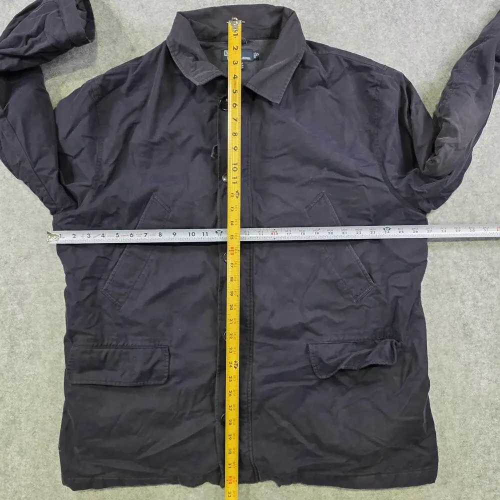 VTG Polo Ralph Lauren‎ Jacket Mens XL Blue Quilted Canvas Full Zip Button Coat